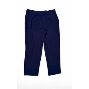 Susan Graver Every Day Navy Blue Pull On Ponte Knit Straight Leg Pants Womens M